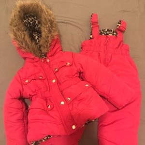 Toddler Girl Pink Snow Suit 2-pieces